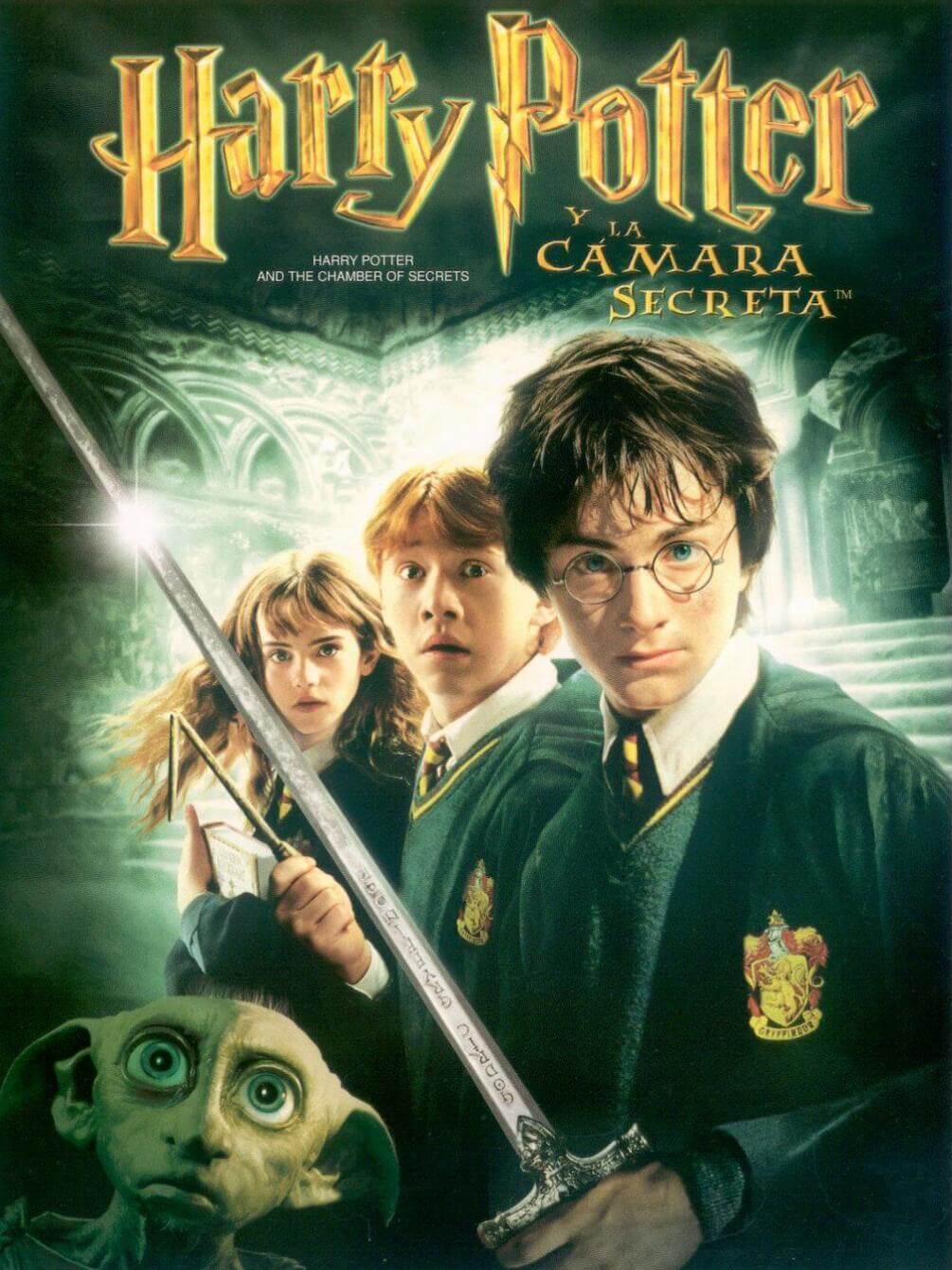 En esta imagen aparece la caratula de la película, Harry Potter y la Cámara de los Secretos